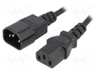 Câble d’alimentation IEC C14 mâle vers IEC C13 femelle – 1,5 m