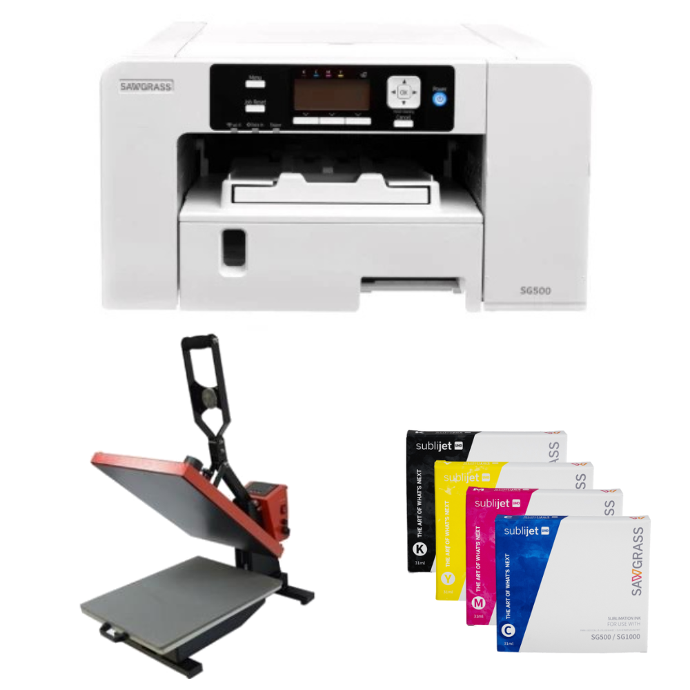 Kit de Sublimation - Imprimante SAWGRASS SG-500 + Presse NEXT TP-100 + 4 cartouches d'encre