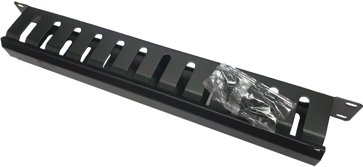 1U GESTION DES CABLES EN METAL AVEC CAPUCHON POUR BAIE DE BRASSAGE - Série POLLOCK