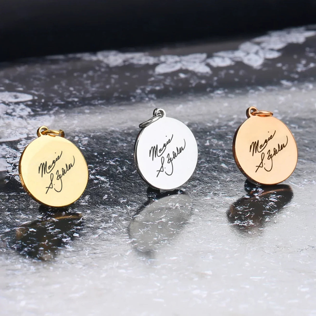 Pendentifs à Graver en Metal Doré, Argenté et Rose Doré (Lot de 30 pcs)