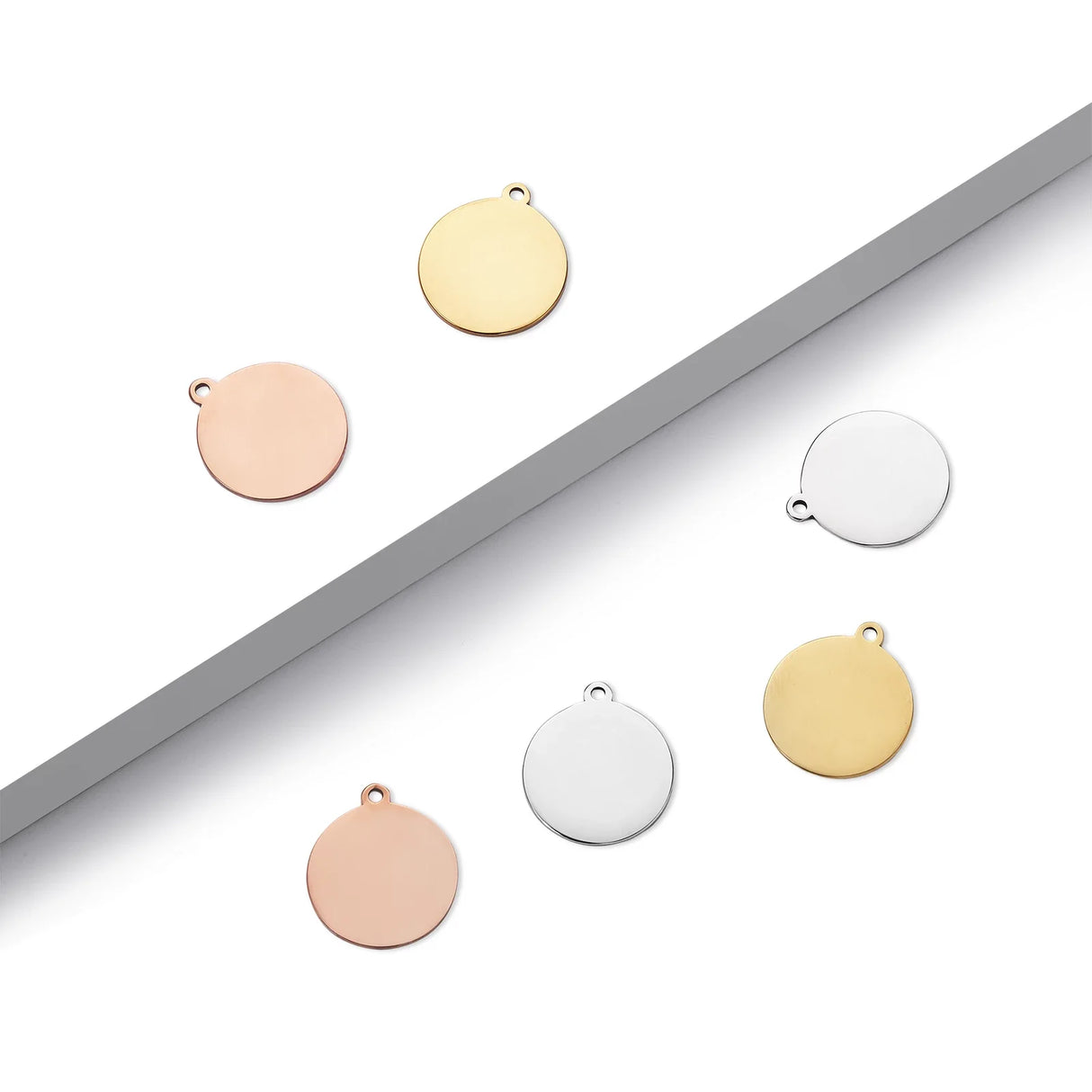 Pendentifs à Graver en Metal Doré, Argenté et Rose Doré (Lot de 30 pcs)