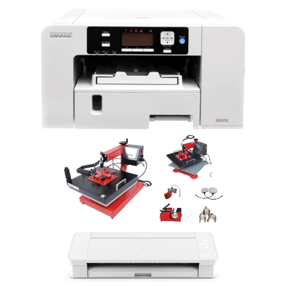Kit de Sublimation - Imprimante SAWGRASS SG500 + Presse NEXT T900 + Plotter SILHOUETTE Cameo 5