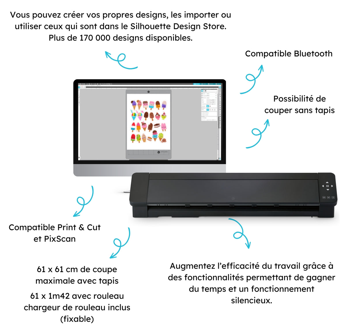 SILHOUETTE CAMEO PRO MK II - Plotter de découpe en 61cm