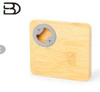 Décapsuleur en bambou/sous verre 2en1 à graver