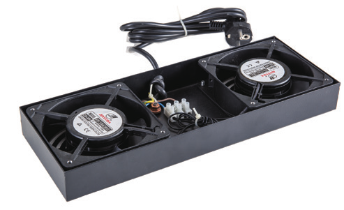 Double ventilateur pour armoire murale avec prise française