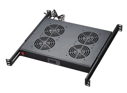 4 ventilateurs avec contrôle de la température, 1U 19" avec prise française