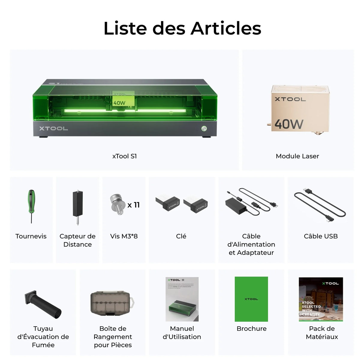 xTool S1 - Découpeur Laser à Diode Fermé (20W - 40W)