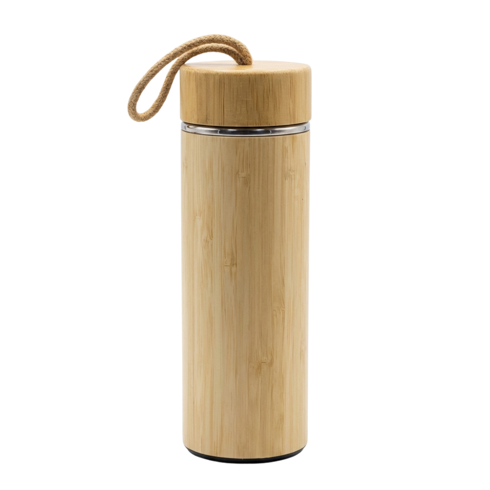 Gourde bambou avec ficelle 450 ml à graver