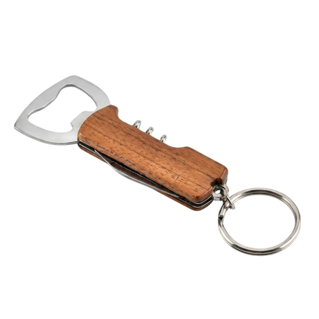 porte clé décapsuleur ouvre bouteille en bois personnalisable gravure
