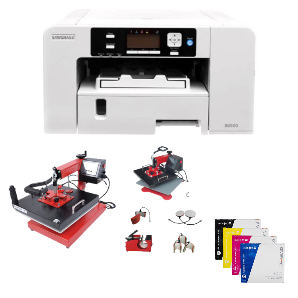 Kit de Sublimation - Imprimante SAWGRASS SG-500 + Presse NEXT T-900 + Cartouches d'encre (Sublijet ou Versiflex)