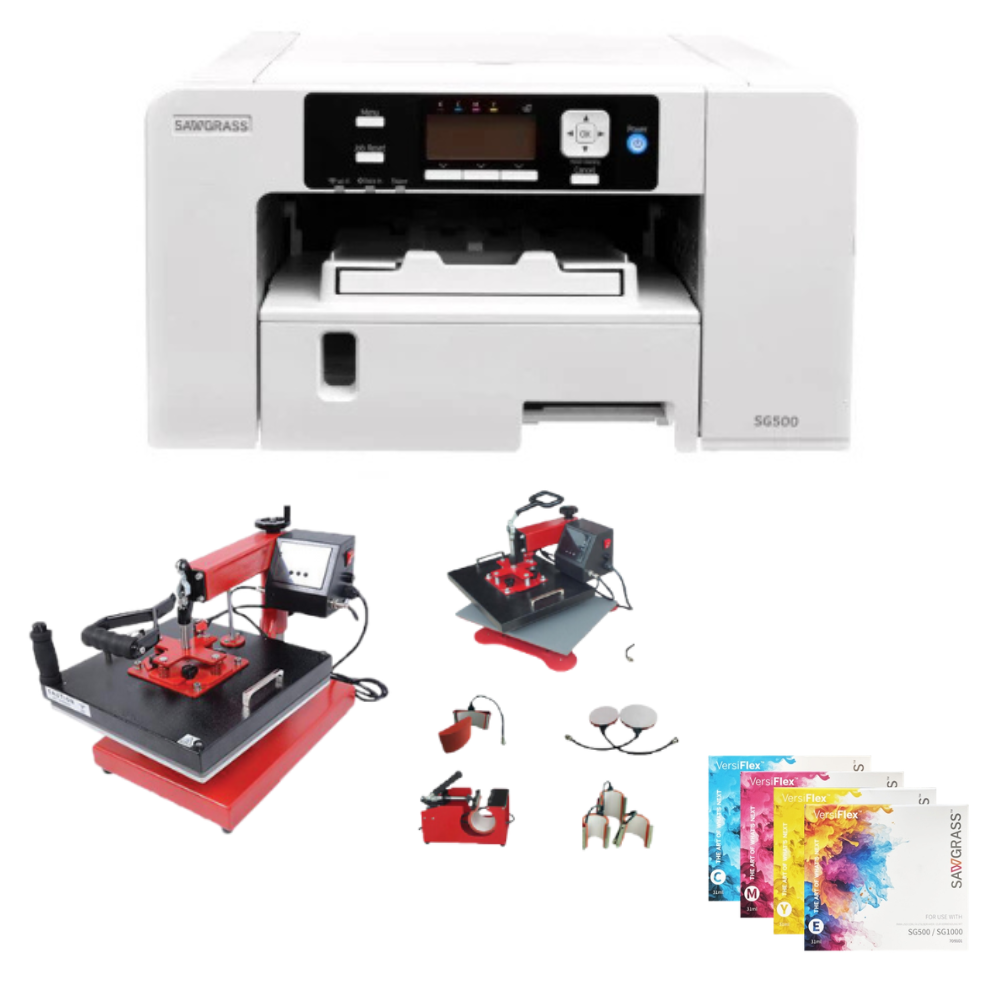 Kit de Sublimation - Imprimante SAWGRASS SG-500 + Presse NEXT T-900 + Cartouches d'encre (Sublijet ou Versiflex)
