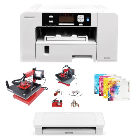 Kit de Sublimation - Imprimante  SAWGRASS SG500 + Presse NEXT T900 + Plotter SILHOUETTE Cameo 5 + Cartouches (Sublijet ou Versiflex)