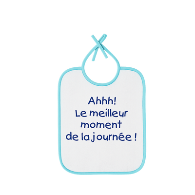 Bavoir Bébé Sublimable – Bleu ciel ou Rose – Personnalisable | NEXT