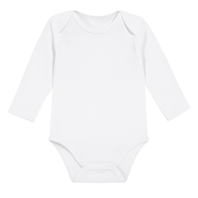 Body Bébé Blanc 100% Coton Personnalisable – Manches courtes ou longues – 0 à 24 mois