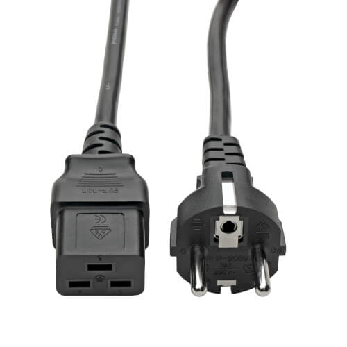 Câble d’alimentation prise FR Schuko vers IEC C19 – Pour onduleur 3 kVA – 2,43 m